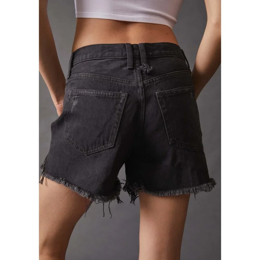 🎉LAST CHANCE🎉 FREE PEOPLE Makai Cut Off Shorts / Washed Black - Picture 4 of 9